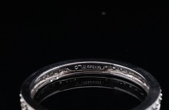 Vintage 14k White Gold Diamonds All The way Around Dress Ring Size O Val $3310.