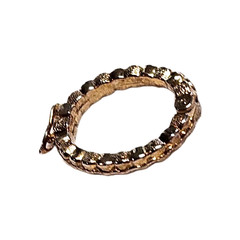 Vintage Textured Gold Tone Oval Holder Scarf Ring Clip Handkerchief 1″ Retro GUC