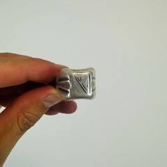 USSR Vintage Men’s Silver 916 Signet Ring with Star Hallmark Size 11.25