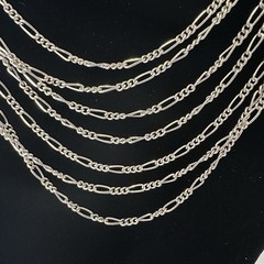 Vintage Trifari Signed Silver Tone Disco Necklace, 7 Strands 15.5 inches