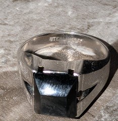 Vintage Sterling Silver Onyx Men’s Ring Sz12 Hallmark.