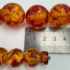 Vintage Soviet Faux Amber Necklace 1970s Retro Graduated Bead Statement Jewelry