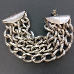 Industrial Machinery Chunky Chain Bracelet Brutalist Heavy Massive Statement VTG