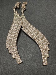Gorgeous Estate Clear Rhinestone Vintage Runway Earrings