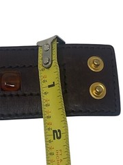 Yves Saint Laurent Vintage Brown Rive Gauche Leather Cuff Bracelet YSL
