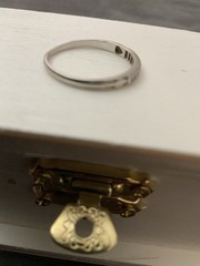 Platinum Antique Band With Diamonds Size 7