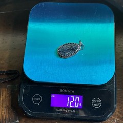 Paul Rossman CSHR Pendant 2 Inch Blue Fossil Dino Bone 925 Sterling 12.0g USA