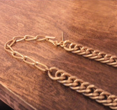 Vintage Miriam Haskell Necklace Gold Tone Chain with Medallion Choker 17″ Long