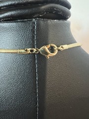 Vintage Gold Tone Snake Chain Necklace Beaded Station Necklace T-13