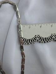 Vtg Modernist Sterling Silver Flat Oval Link Necklace 20″
