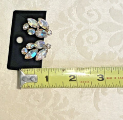 Vintage Mid-Century Aurora Borealis Earring Lot – Set of 2 Pairs: 1 Clip, 1 Stud