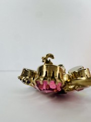 VTG Signed WEISS Pink Purple AB Rhinestone GrapeCluster Enamel Floral Brooch MCM