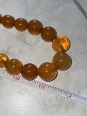 Antique Amber and Butterscotch Bakelite Plastic Screw Clasp Necklace 72 Grams