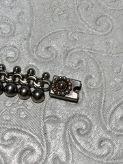 Nils Elvik Sterling Silver Necklace “Bubble” “Ball Fringe” Style Norway 14 1/2″