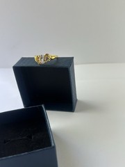 Vintage Clear Cubic Zirconia Ring Gold Plated Womens Size 10