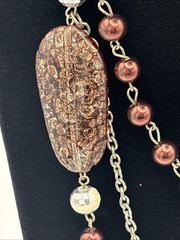 Vintage Multi strand Beaded Statement Necklace Acrylic Butterfly Accent READ