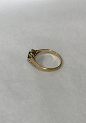Vintage CI 10 Kt Gold Simulated Emerald Ring Caspian International 6.5