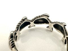 Sterling Silver 925 Ring Good Luck Band Vintage Fish Dolphin Whale