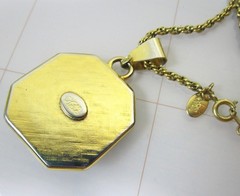 Joan Rivers Gold Black Silver Enamel Imperial Eagle Russian Crest Necklace vtg
