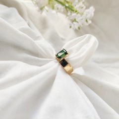 925 silver emerald ring vintage antique Handmade Size 7