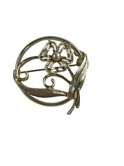 Vintage Sarah Coventry Silver Tone Brooch Floral Flower Pin