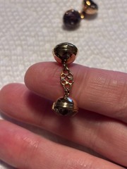 Pair Antique Gold Georgian 15ct 15k Rock Crystal Cufflinks 15kt