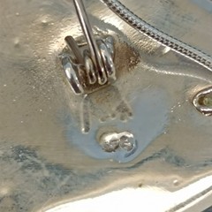 Vintage Sterling Silver Bow Necklace Brooch Puffy Tie Modernist 80s Israel Bold