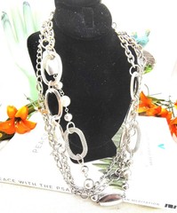 Vintage Sterling Silver Multi Strand Necklace – Artisan Link Statement Jewelry