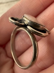 Vintage Adjustable Pink Quartz Scroll Work Ring