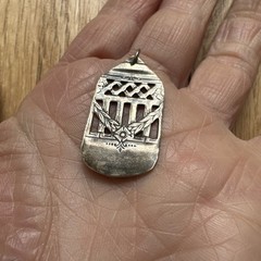 Antique Sterling Silver Floral Pendant Vintage Amulet #2