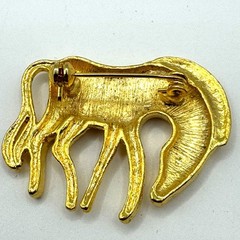 Vintage Zebra Brooch Pin With Textured Design & Secure Clasp