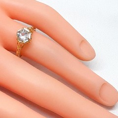 Antique Filigree 1.03ctw Aquamarine 14K Yellow Gold 925 Silver Ring