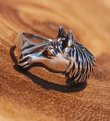 Vintage WTS 925 Sterling Silver Horse Head Ring Size 6.5 Equestrian Estate