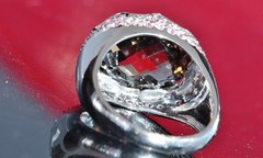 14k white gold sz 6.5 ring 9.02ct fancy smoky quartz pink sapphire diamond 6.2gr