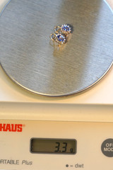 14K Yellow Gold Oval Tanzanite & Diamond Omega back Earrings, 3.3 grams