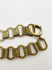 Vintage Gold Tone Brass Book Chain Victorian