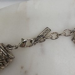 Vintage Napier Necklace Silver Tone Woven Chain Statement Textured Links Signed