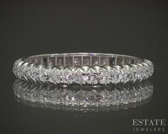 Vintage Platinum Single Cut Natural .16ctw Diamond Eternity Band 1.8g p22778