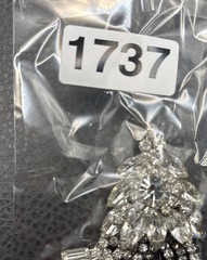 Vintage Juliana D&E Rhinestone Dangle Fringe Brooch Pin Pendant Silver Tone