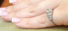 Vintage 18k White Gold Engagement Ring 1.03ct. Natural Old Euro Cut Diamond