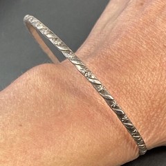 Sterling Silver Mexico Vintage Bangle Bracelet Estate Fine Jewelry Pre-owned