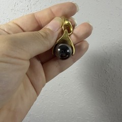 Vintage Style Gold Tone Pewter Ball Stud Dangle Earrings Grannycore Classic
