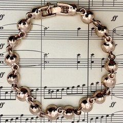 Givenchy Rose Gold Plated Peach Tone Crystal Studded Bracelet 7″ Vintage Sparkle
