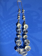 Art Deco Sterling Silver Faceted Rock Crystal Necklace 17 Inches