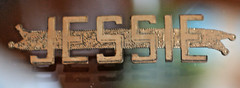 antique :* HAND-MADE NAME PIN “J E S S I E” *: c-clasp L@@K!!