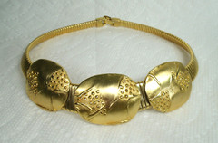 Vintage KJL Kenneth Jay Lane Gold Tone Statement Choker Necklace Chunky Unusual