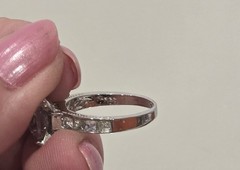 VINTAGE-RETRO Engagement/Wedding/Anniversary 925 Silver Solitaire Ring sz 6