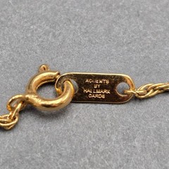 Vintage Hallmark Cards Locket Pendant Necklace 18″ Gold Tone Rope Chain