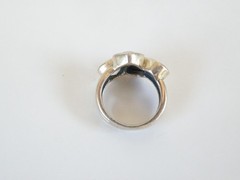 Silpada Sterling Silver CZ Hematite Quartz Wine Flight Ring Size 5