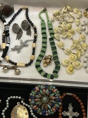 Big Vintage Victorian Deco Eclectic Jewelry Lot Variety Wearable Repurpose
